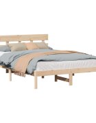 vidaXL Рамка за легло Кафяво 150 x 200 cm Масивна борова дървесина