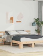 vidaXL Рамка за легло Кафяво 160 x 200 cm Солидно борово дърво