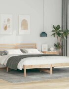 vidaXL Рамка за легло Кафяво 160 x 210 cm Солидно борово дърво