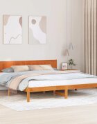 vidaXL Рамка за легло Кафяво 180 x 200 cm Масивна борова дървесина