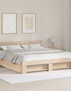 vidaXL Рамка за легло Кафяво 180 x 200 cm Солидно борово дърво