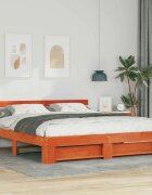 vidaXL Рамка за легло Кафяво 180 x 200 cm Солидно борово дърво