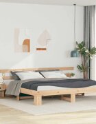 vidaXL Рамка за легло Кафяво 180 x 200 cm Солидно борово дърво