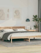 vidaXL Рамка за легло Кафяво 180 x 200 cm Солидно борово дърво