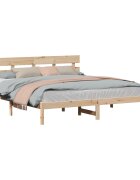 vidaXL Рамка за легло Кафяво 200 x 200 cm Масивна борова дървесина
