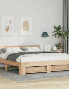 vidaXL Рамка за легло Кафяво 200 x 200 cm Солидно борово дърво