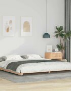 vidaXL Рамка за легло Кафяво 200 x 220 cm Солидно борово дърво