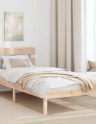 vidaXL Рамка за легло Кафяво 75 x 190 cm Масивна борова дървесина