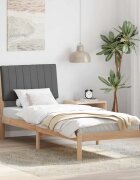 vidaXL Рамка за легло Кафяво 75 x 190 cm Солидно борово дърво