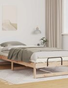 vidaXL Рамка за легло Кафяво 80 x 220 cm Солидно борово дърво