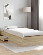 vidaXL Рамка за легло Кафяво 90 x 190 cm Инженерна дървесина