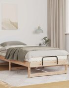 vidaXL Рамка за легло Кафяво 90 x 190 cm Солидно борово дърво