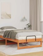 vidaXL Рамка за легло Кафяво 90 x 190 cm Солидно борово дърво