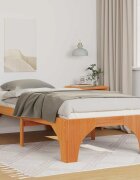 vidaXL Рамка за легло Кафяво 90 x 200 cm Солидно борово дърво