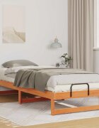 vidaXL Рамка за легло Кафяво 90 x 210 cm Солидно борово дърво