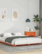 vidaXL Рамка за легло Кафяво с восъчно покритие 140 x 220 cm