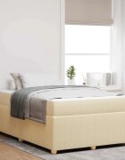 vidaXL Рамка за легло Крем 120 x 190 cm текстил