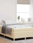 vidaXL Рамка за легло Крем 120 x 190 cm текстил
