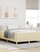 vidaXL Рамка за легло Крем 140 x 200 cm текстил