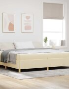 vidaXL Рамка за легло Крем 200 x 200 cm текстил
