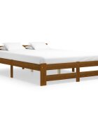 vidaXL Рамка за легло меденокафява бор масив 140x200 см