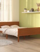 vidaXL Рамка за легло меденокафява бор масив 160x200 см