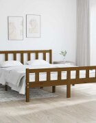 vidaXL Рамка за легло меденокафява дърво 150x200 cм King Size
