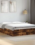 vidaXL Рамка за легло опушен дъб 150x200 см инженерно дърво