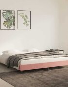 vidaXL Рамка за легло розова 160x200 см кадифе