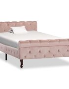 vidaXL Рамка за легло розова кадифе 100x200 см