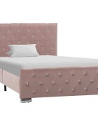 vidaXL Рамка за легло розова кадифе 100x200 см