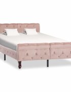 vidaXL Рамка за легло розова кадифе 120x200 см