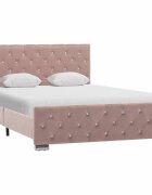 vidaXL Рамка за легло розова кадифе 120x200 см