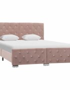 vidaXL Рамка за легло розова кадифе 140x200 см