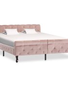 vidaXL Рамка за легло розова кадифе 140x200 см
