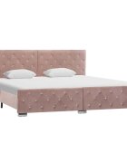 vidaXL Рамка за легло розова кадифе 180x200 см