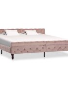 vidaXL Рамка за легло розова кадифе 200x200 см