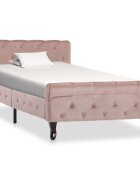vidaXL Рамка за легло розова кадифе 90x200 см