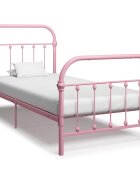 vidaXL Рамка за легло розова метал 100x200 cм