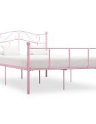 vidaXL Рамка за легло розова метал 140x200 см