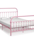 vidaXL Рамка за легло розова метал 140x200 см