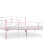 vidaXL Рамка за легло розова метал 200x200 cм