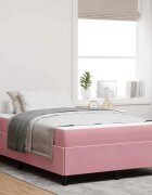 vidaXL Рамка за легло Розово 120 x 200 cm текстил