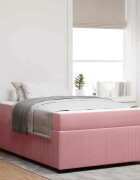 vidaXL Рамка за легло Розово 120 x 200 cm текстил
