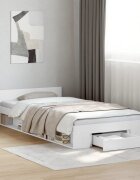 vidaXL Рамка за легло с чекмедже бяла 75x190 см инженерно дърво