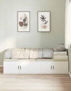 vidaXL Рамка за легло с чекмедже Бяло 100 x 200 cm Инженерна дървесина