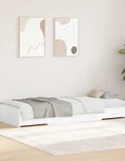 vidaXL Рамка за легло с чекмедже Бяло 100 x 200 cm Инженерна дървесина