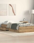 vidaXL Рамка за легло с чекмедже Дъб 100 x 200 cm Инженерна дървесина