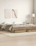 vidaXL Рамка за легло с чекмедже Дъб 180 x 200 cm Инженерна дървесина