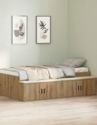 vidaXL Рамка за легло с чекмедже Дъб 90 x 200 cm Инженерна дървесина